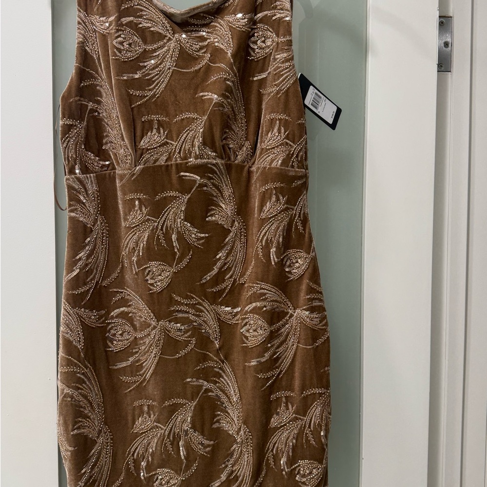 Guess Brown Floral Midi Dress